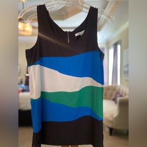 • DKNY • color block silk tank